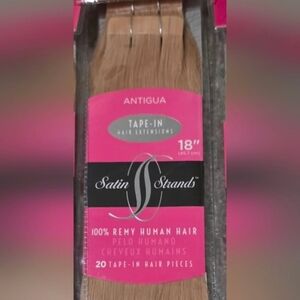 Antigua Satin Strands 18" Tape-In Remy Human Hair Extensions - Light Brown